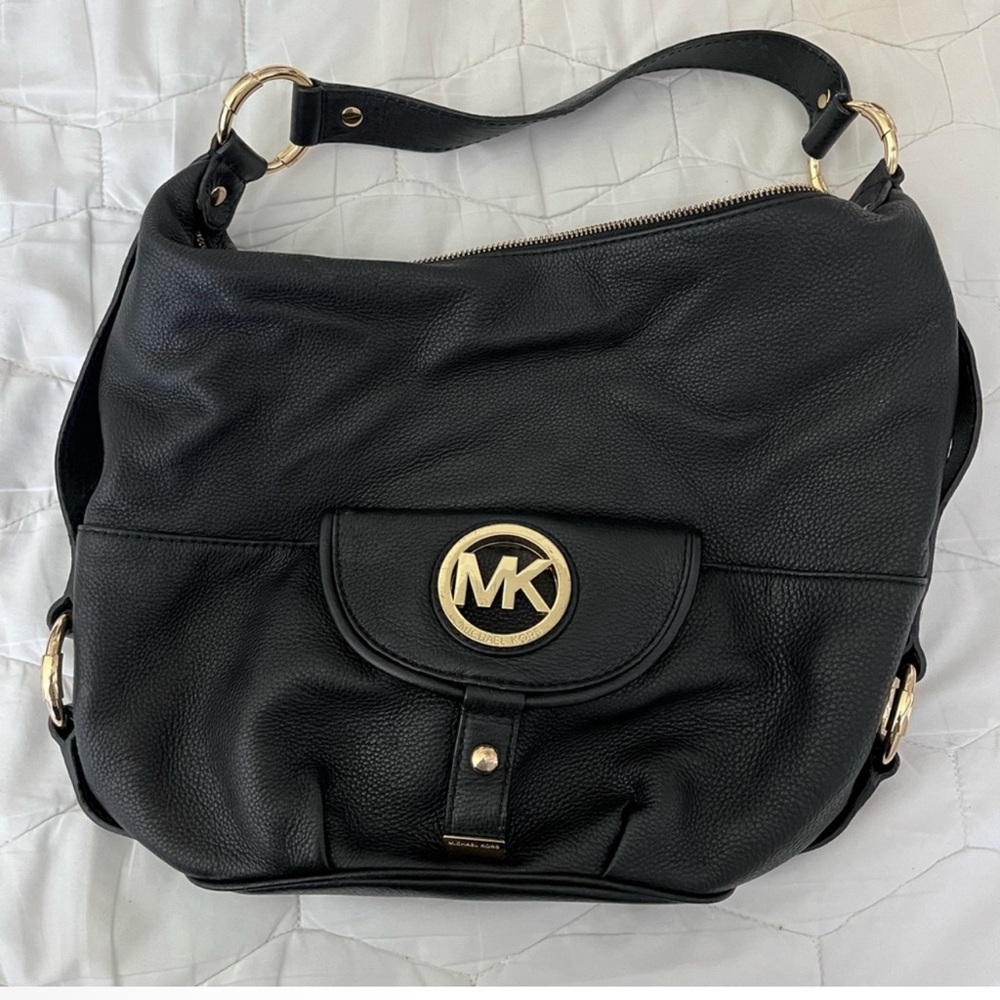 Michael Kors Black Leather Hobo Bag